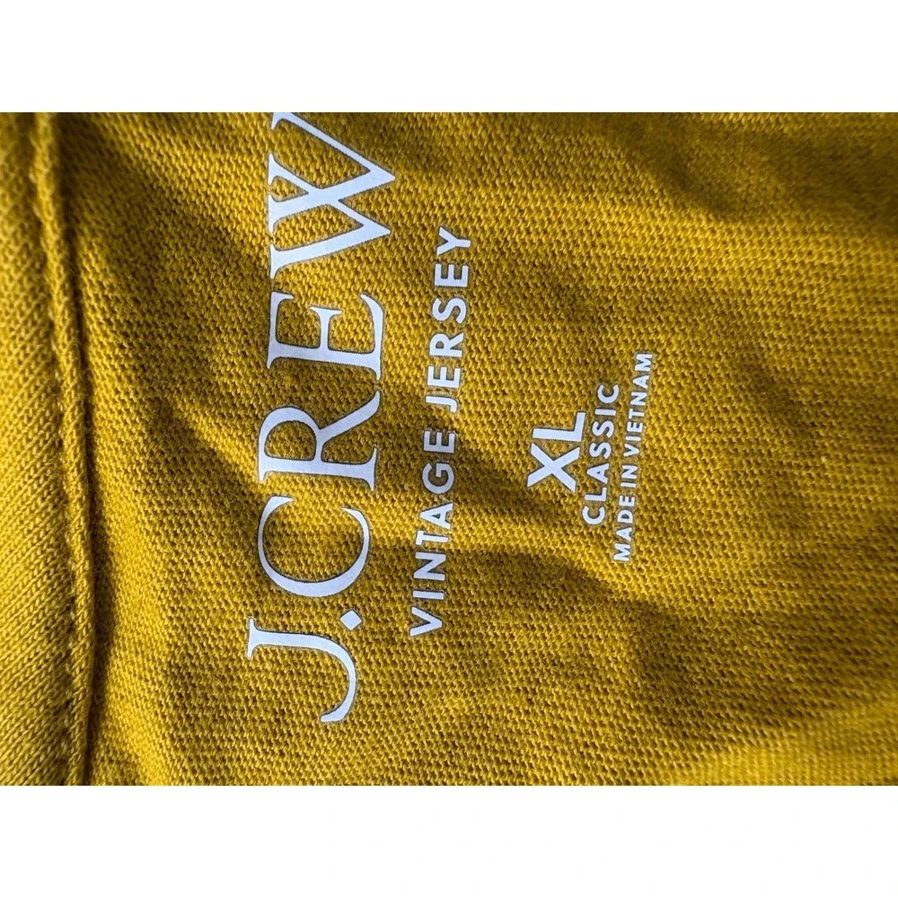 J.Crew Mustard Yellow Vintage Jersey Short Sleeve T Shirt Mens XL Classic Fit